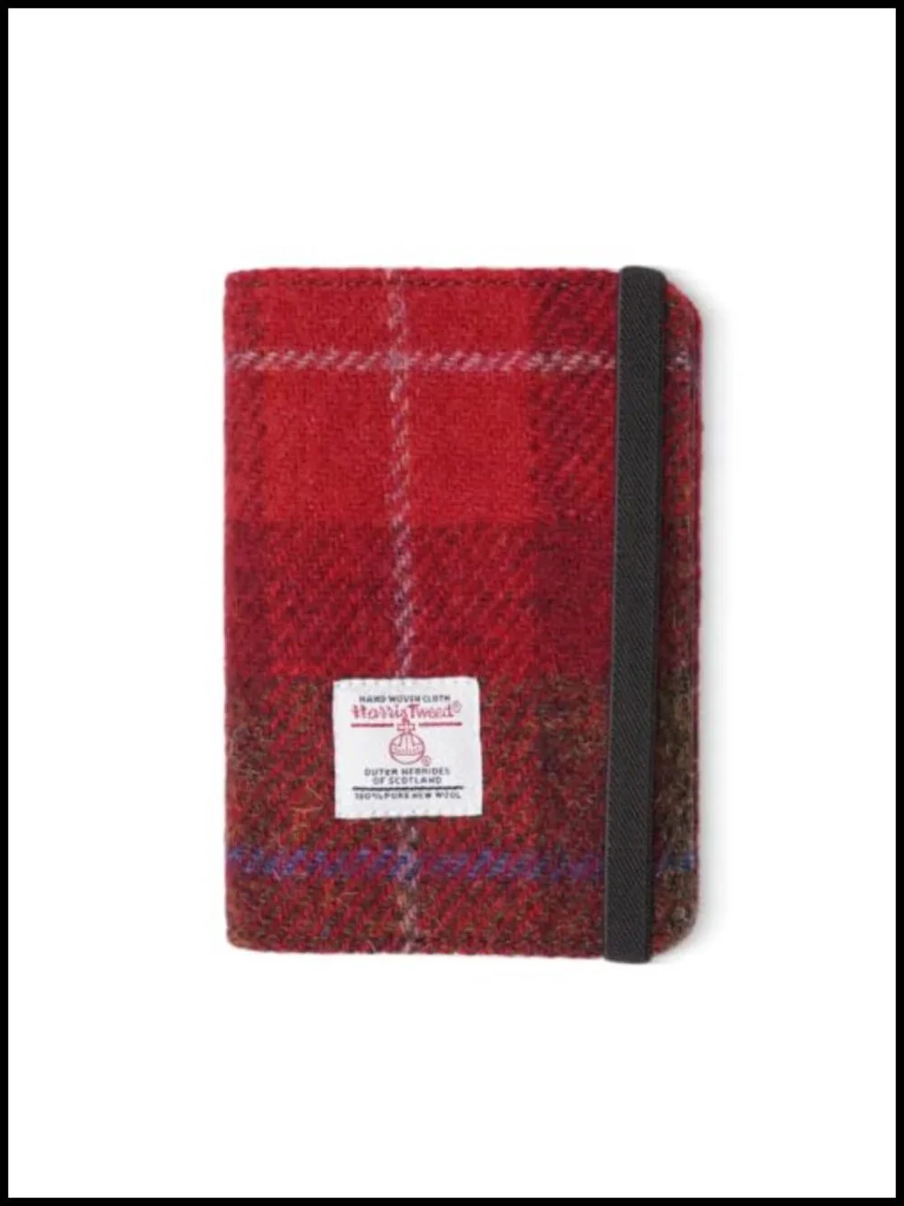 Harris Tweed Leather Passport Holder RFID Blocking Slim Travel